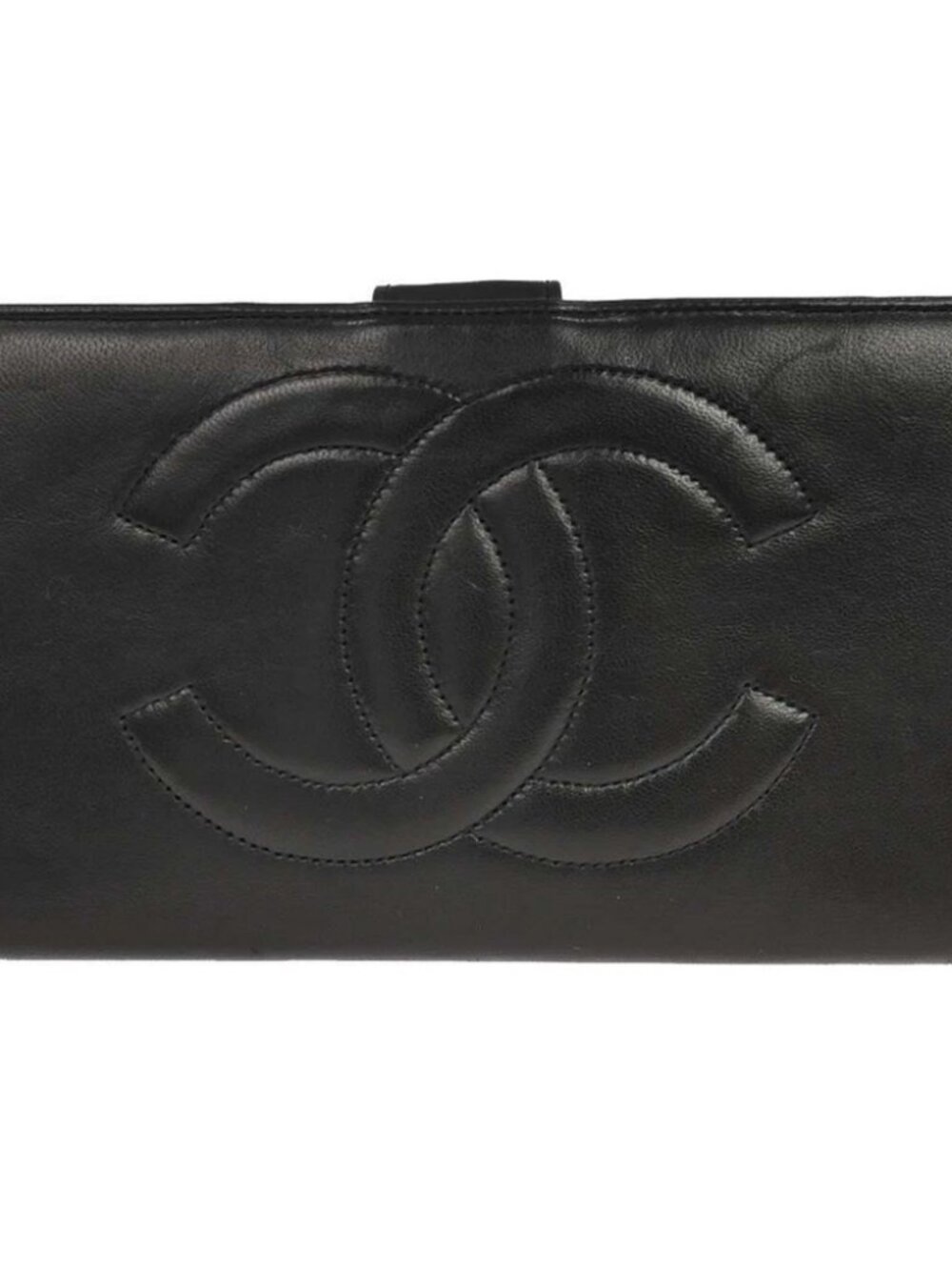 Chanel Black Lambskin Long Wallet